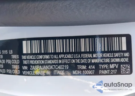 2019 Alfa Romeo Stelvio Sport Rwd from USA, damaged, VIN ZASPAJAN3K7C40219